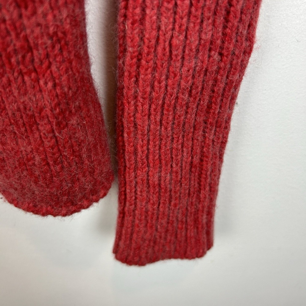 Free People Sweater Womens XS Fair Isle Cowl Neck Red Wool Blend Boho Ski Cozy - Picture 7 of 12